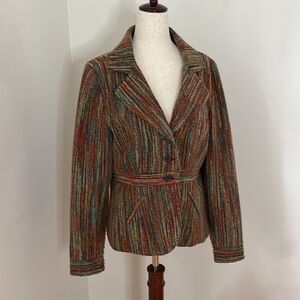 Putumayo Rainbow Wool Blend Jacket Size Large